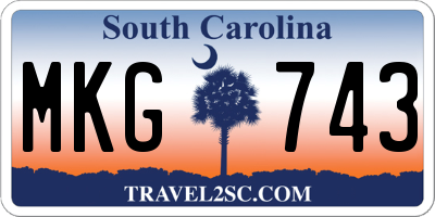 SC license plate MKG743