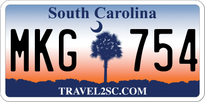 SC license plate MKG754