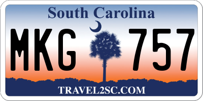 SC license plate MKG757
