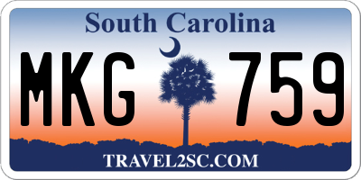 SC license plate MKG759