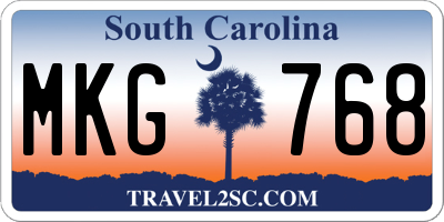 SC license plate MKG768