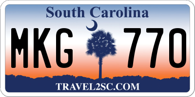 SC license plate MKG770