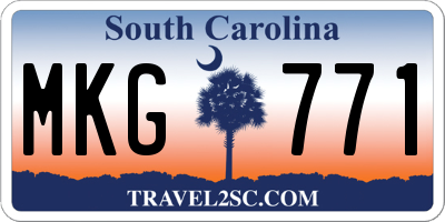 SC license plate MKG771