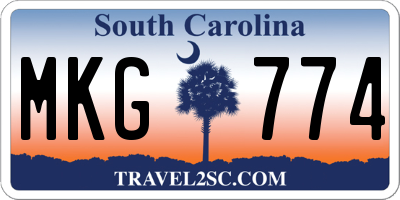 SC license plate MKG774
