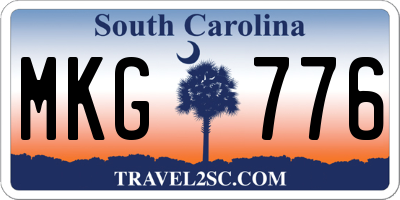 SC license plate MKG776