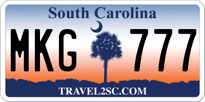 SC license plate MKG777