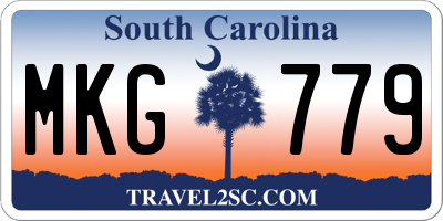 SC license plate MKG779