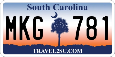 SC license plate MKG781
