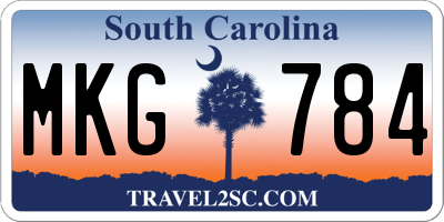 SC license plate MKG784