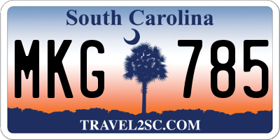 SC license plate MKG785