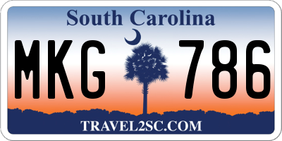 SC license plate MKG786