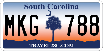 SC license plate MKG788