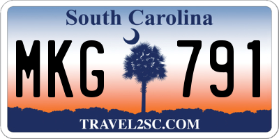 SC license plate MKG791