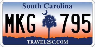 SC license plate MKG795