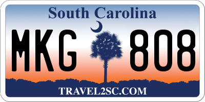 SC license plate MKG808
