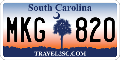 SC license plate MKG820