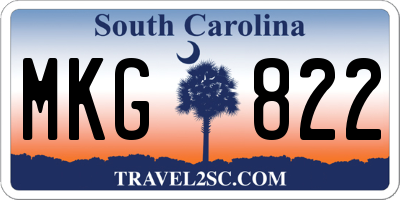 SC license plate MKG822