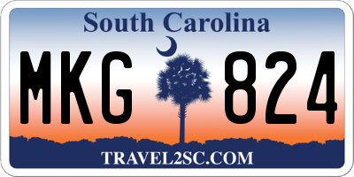 SC license plate MKG824