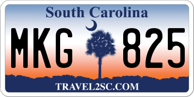 SC license plate MKG825