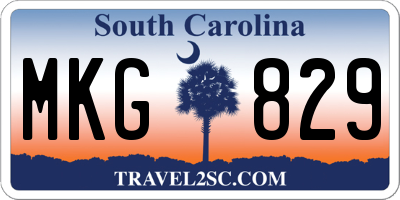 SC license plate MKG829