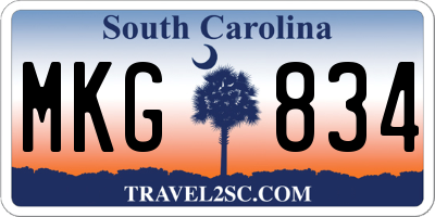 SC license plate MKG834