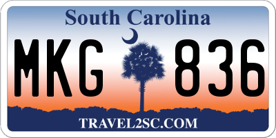 SC license plate MKG836