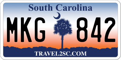SC license plate MKG842