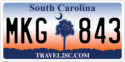 SC license plate MKG843