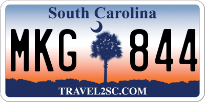 SC license plate MKG844