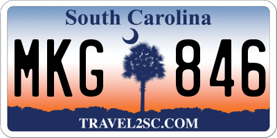 SC license plate MKG846