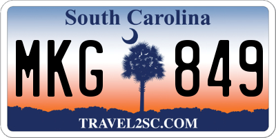SC license plate MKG849