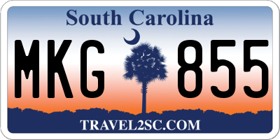 SC license plate MKG855