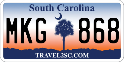 SC license plate MKG868