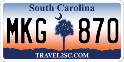 SC license plate MKG870
