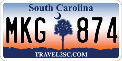 SC license plate MKG874