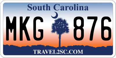 SC license plate MKG876