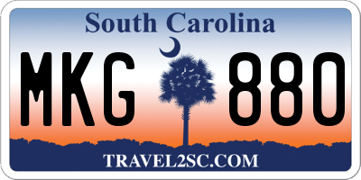 SC license plate MKG880
