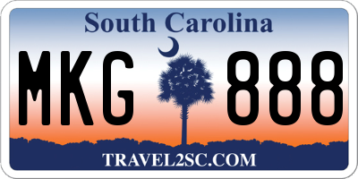 SC license plate MKG888