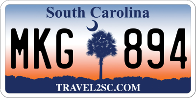 SC license plate MKG894