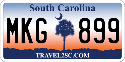 SC license plate MKG899