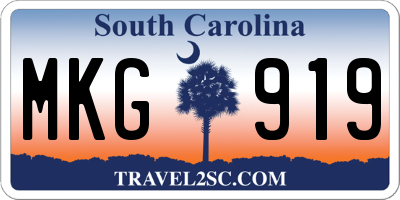 SC license plate MKG919