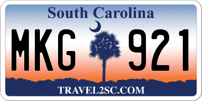 SC license plate MKG921
