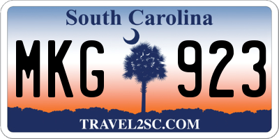 SC license plate MKG923