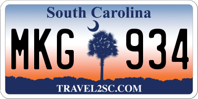 SC license plate MKG934