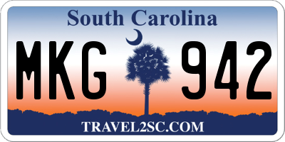 SC license plate MKG942
