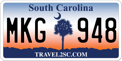 SC license plate MKG948