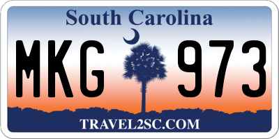 SC license plate MKG973