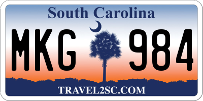 SC license plate MKG984