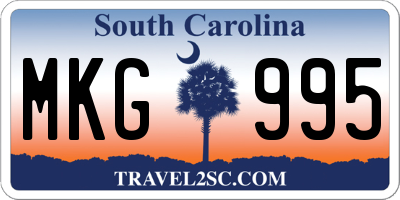 SC license plate MKG995