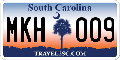SC license plate MKH009